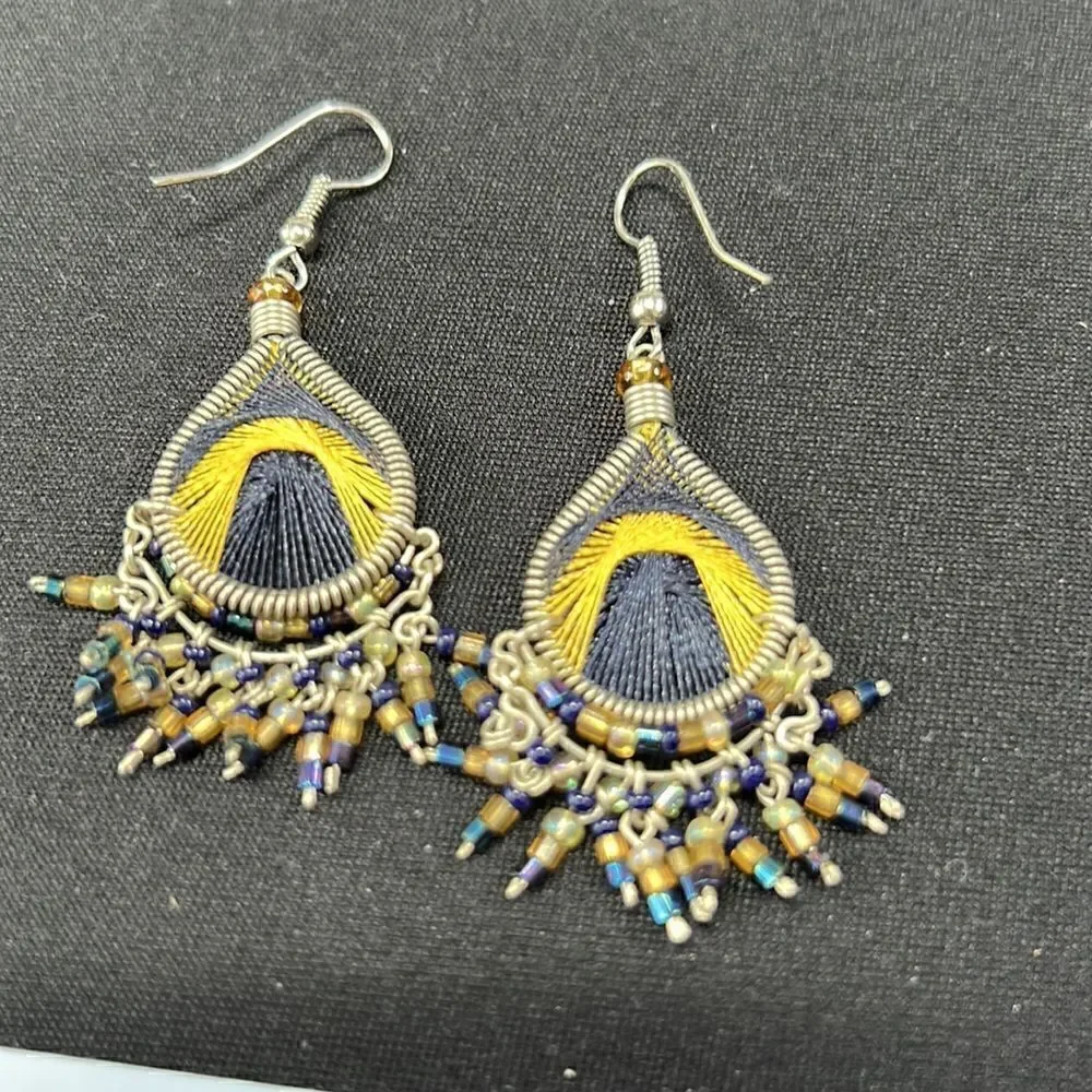 Super Unique Thread and Bead Earrings!